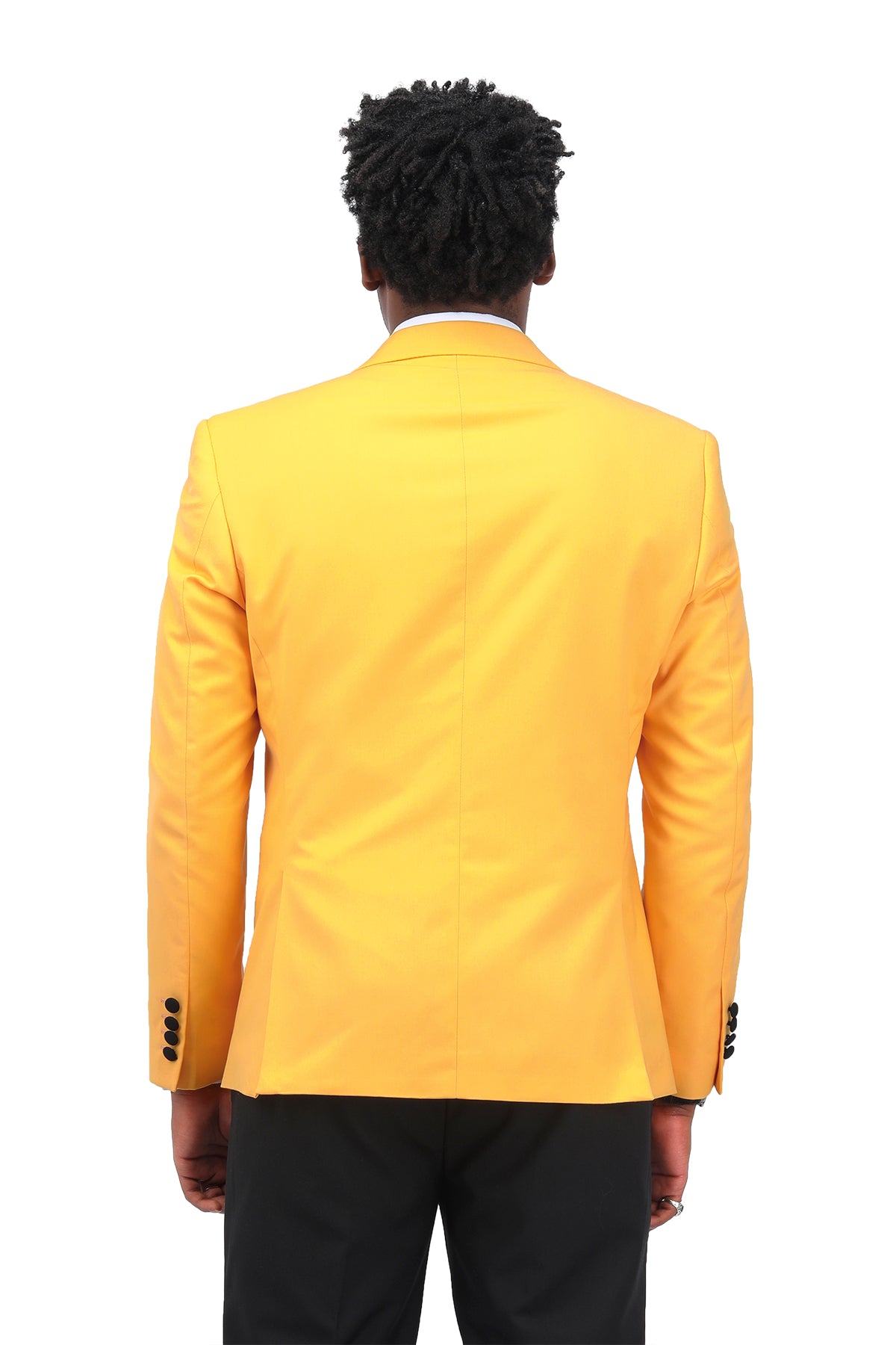 3 Piece Men's Slim Fit One Button Peaked Lapel Tuxedo Suit Set in Yellow | Formal Wedding, Prom & Business Attire | Perfect for Groomsmen, Evening Events & Special Occasions