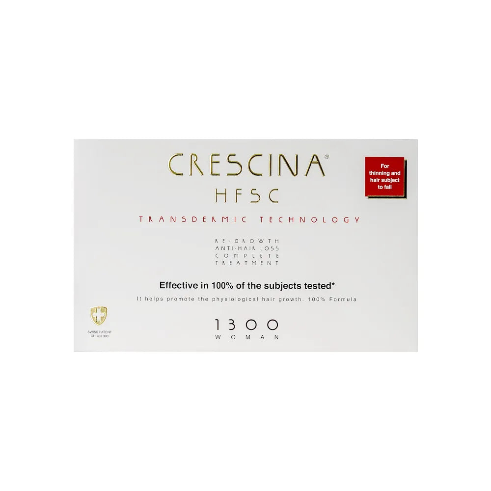 Crescina HFSC Transdermic Complete Hair Growth Treatment for Women - 10+10 Vials | Anti-Hair Loss Solution for Thinning Hair & Scalp Care | Perfect for Daily Use at Home or Salon Treatments
