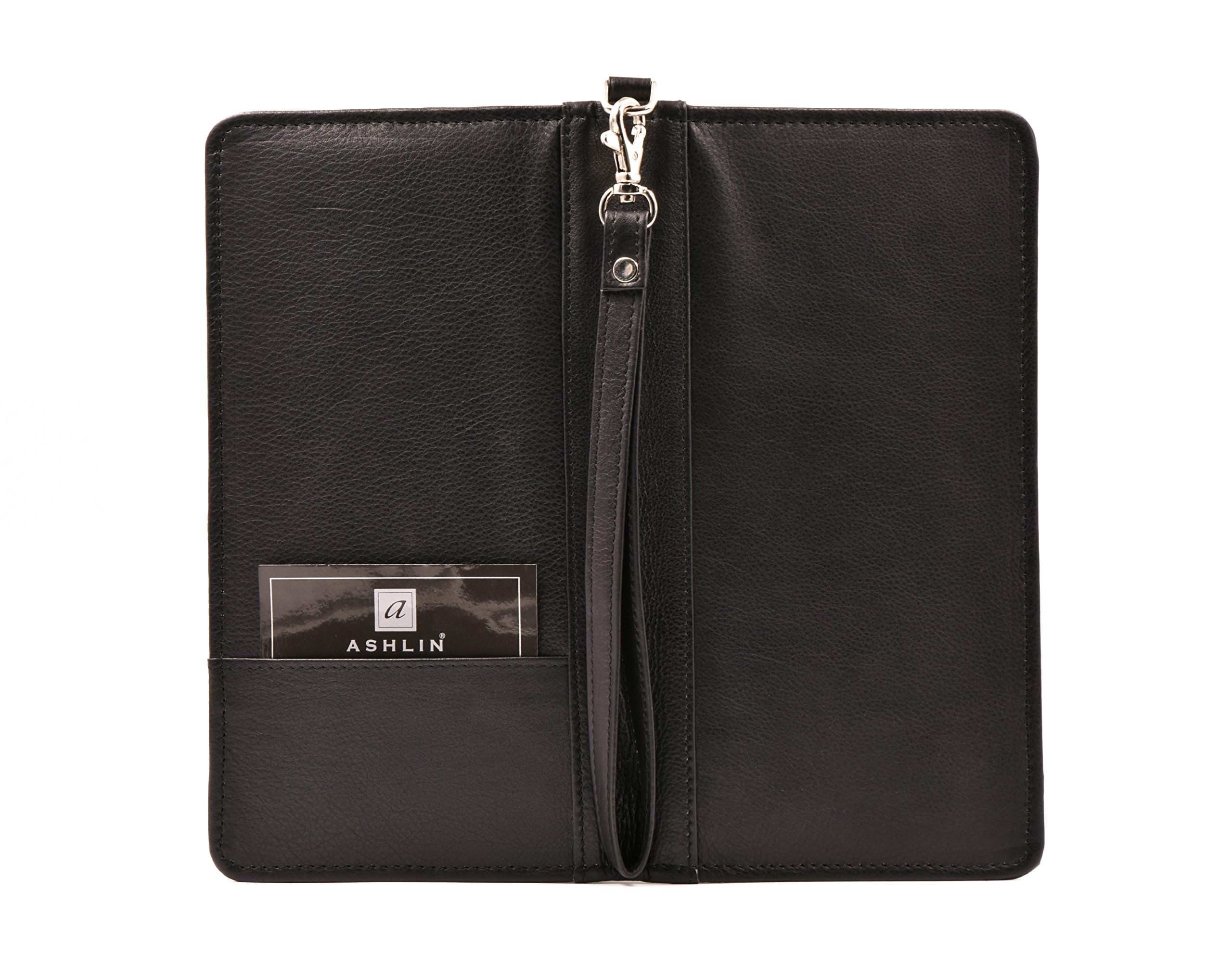 Premium ASHLIN RFID Blocking Passport & Ticket Wallet - Genuine Leather Travel Organizer for Secure Document Storage - Perfect for International Travel & Business Trips [RFIDT7774-18-01]