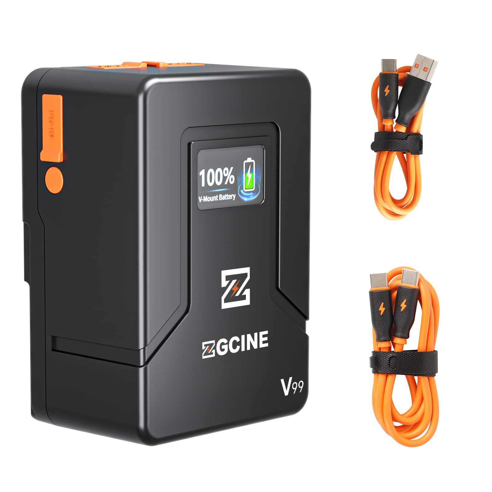ZGCINE 99Wh 6800mAh Mini V-Mount Battery 14.8V with PD Fast Charging | D-TAP, USB-C, USB-A Output | Compatible with DSLR Cameras, Camcorders, Monitors & LED Lights | Perfect for Film Production, Live Streaming & Photography