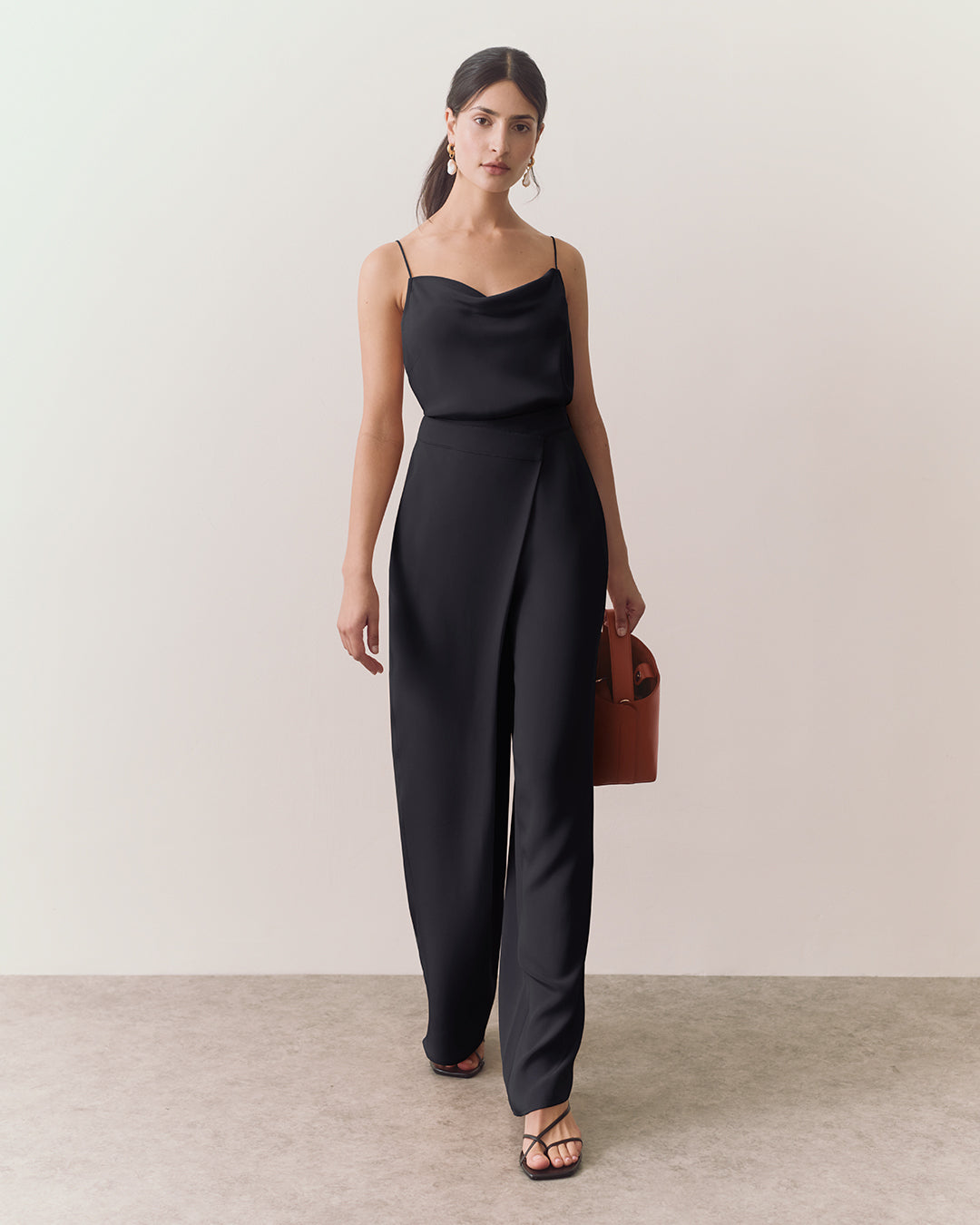 Luxury Silk Overlay Pants for Women - Elegant High-Waisted Palazzo Pants with Flowy Fabric - Perfect for Evening Parties, Weddings & Special Occasions