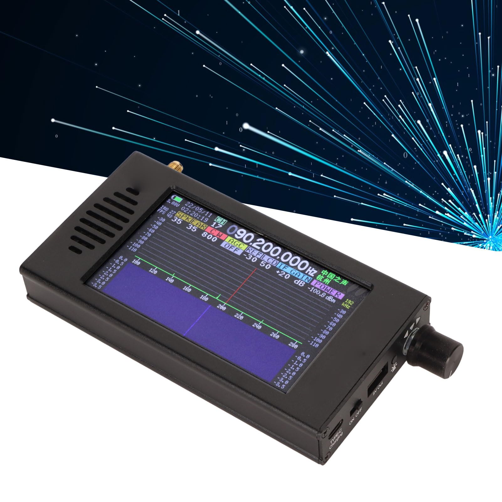 Portable Shortwave Radio Receiver - Ultra Low Noise DSP Digital Demodulation with FM/CW/AM/SSB - Ideal for Emergency Preparedness, Outdoor Adventures & Ham Radio Enthusiasts