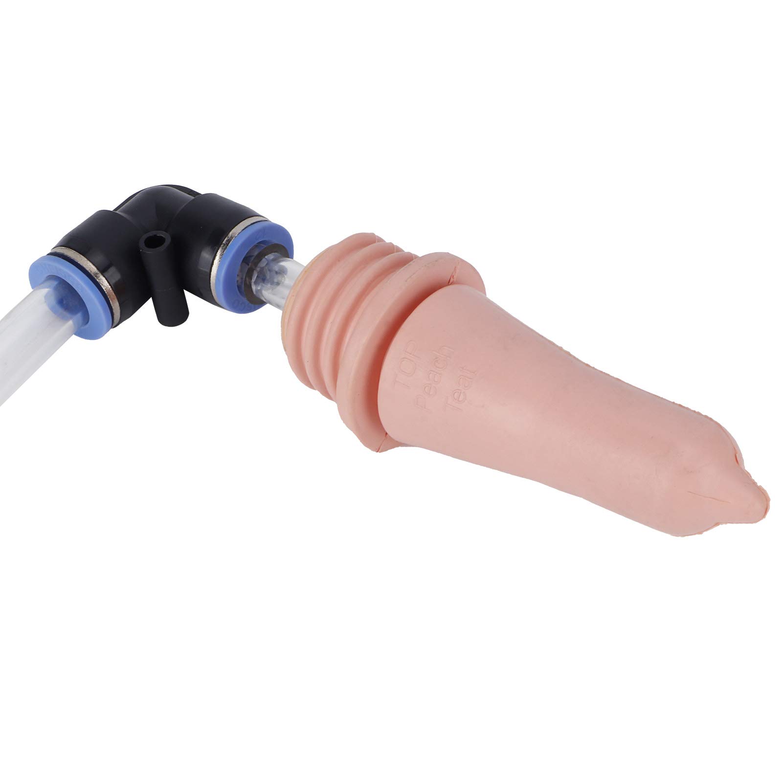 Calf Feeding Nipple with Tube - Double-Sided Rubber Nipple for Feeding Bottles - Farm Use