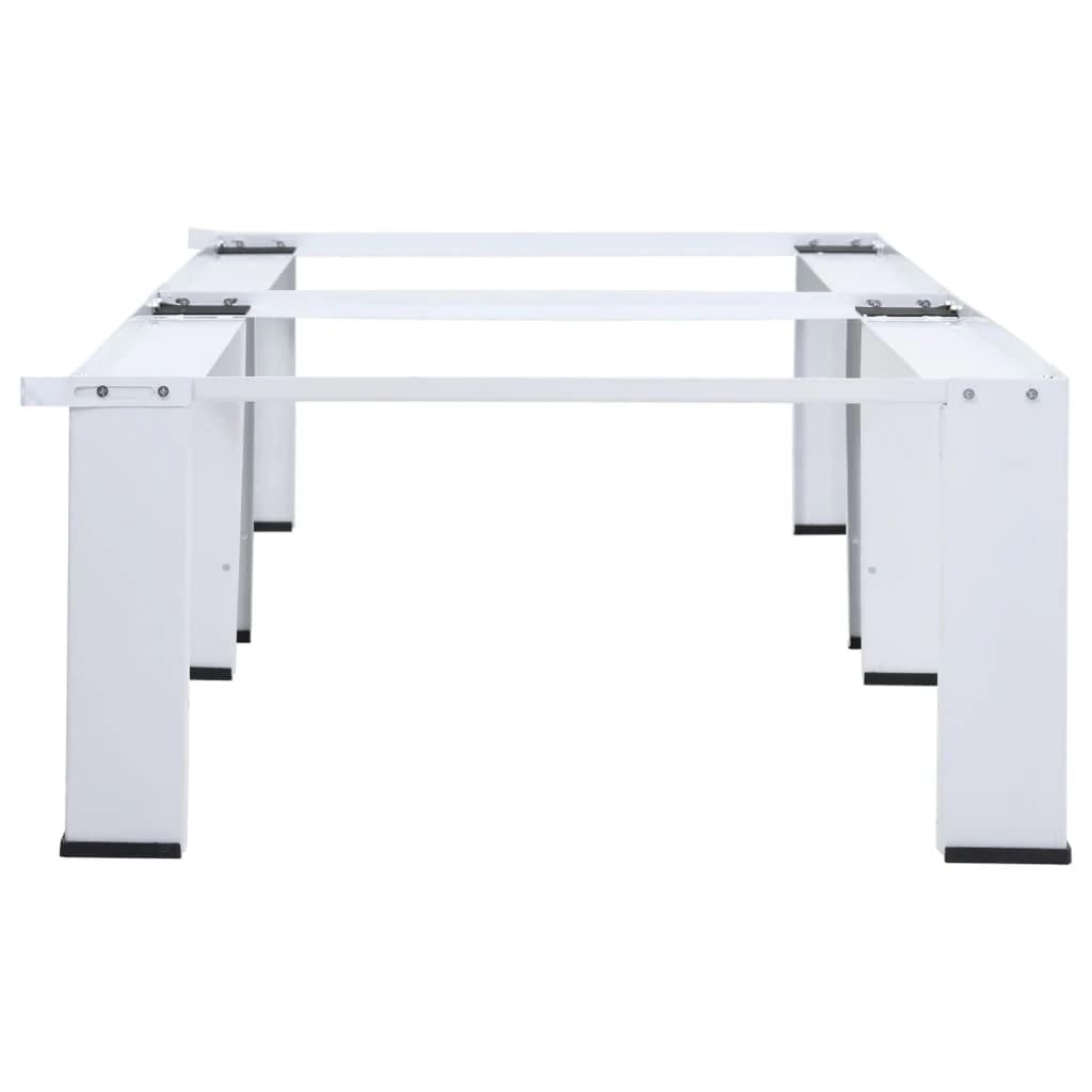 vidaXL White Washing Machine Pedestal Stand with Pull-Out Shelf - Heavy Duty Laundry Washer Dryer Riser for Home, Garden & Household Use - Perfect for Small Spaces & Stackable Appliances