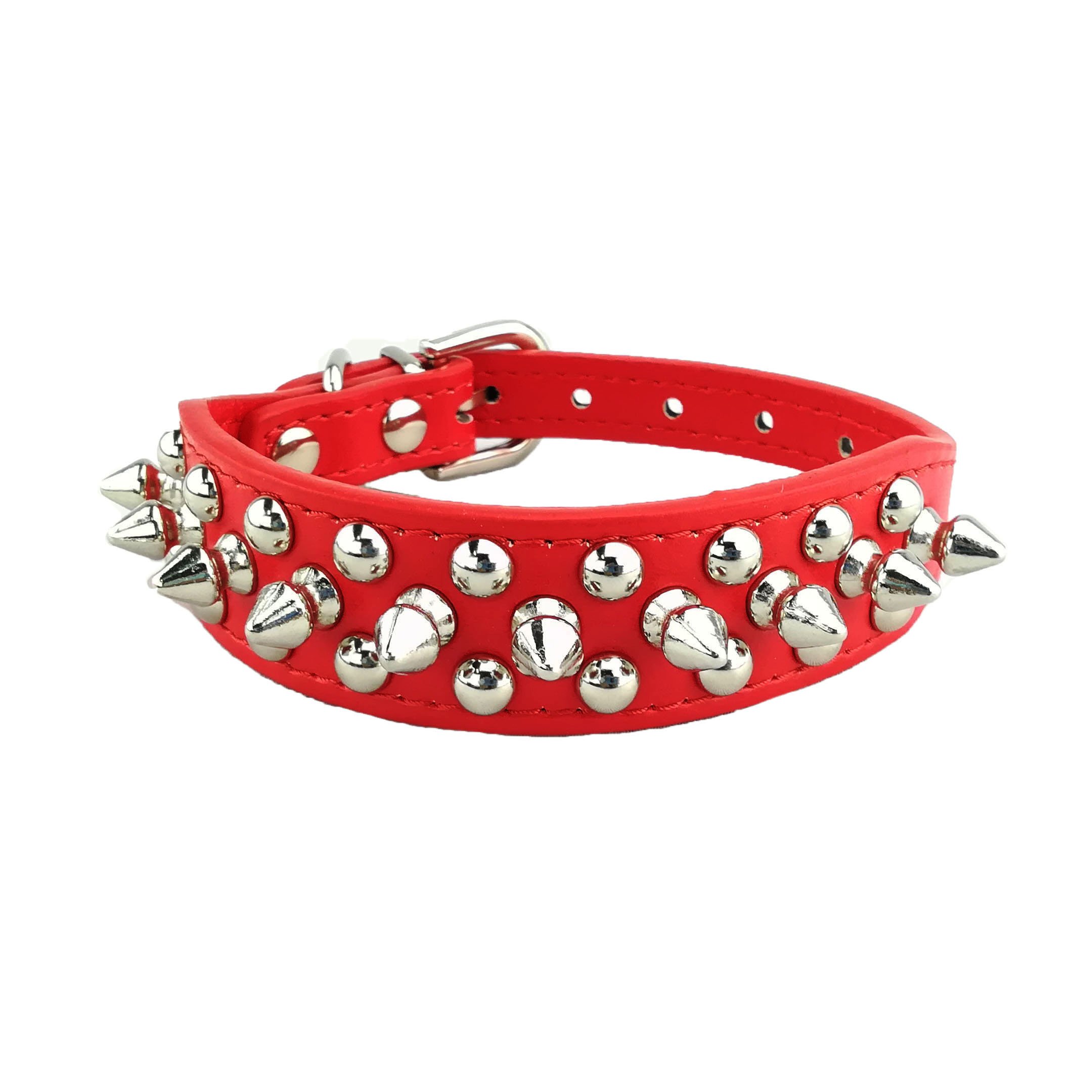 Stylish Punk Studded Dog Collar for Small Medium Large Dogs - Adjustable Pet Collar with Metal Spikes for Fashion & Protection - Perfect for Daily Walks, Training & Costume Parties
