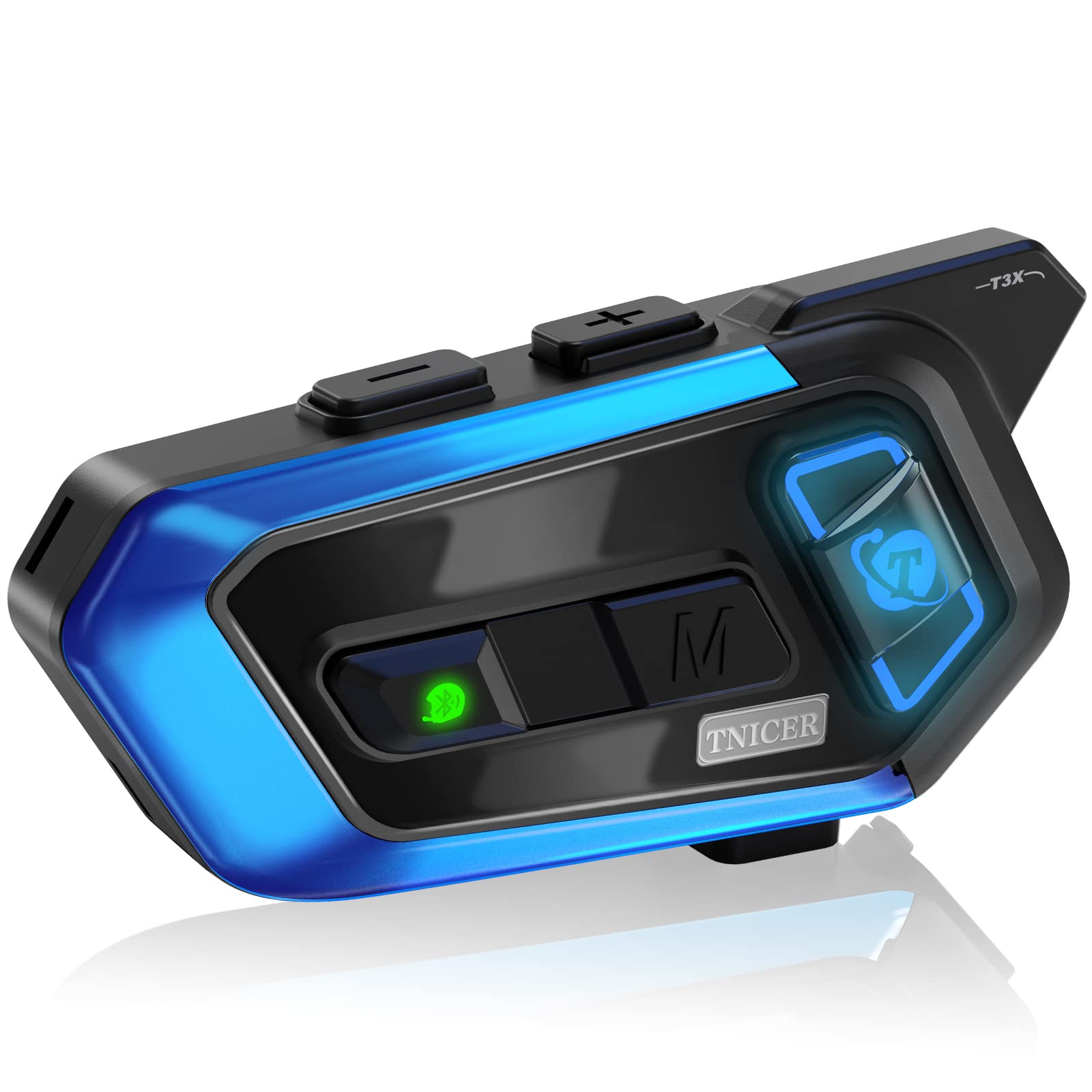 TNICER T3X Motorcycle Bluetooth Headset - Upgraded Noise Cancellation, 8-Way 1000m Range, 3 Sound Effects & Universal Pairing for Safe Riding | Perfect for Commuting, Touring & Group Rides
