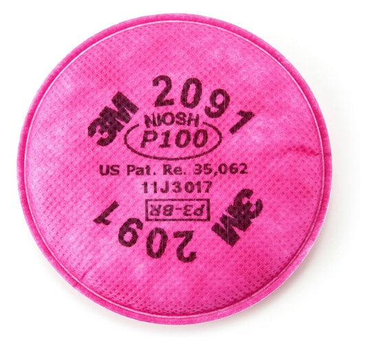3M P100 Particulate Filter 2091/07000(AAD) - 50 Pairs | NIOSH Certified for Dust, Mold & Lead Protection | Ideal for Construction, Woodworking & DIY Projects