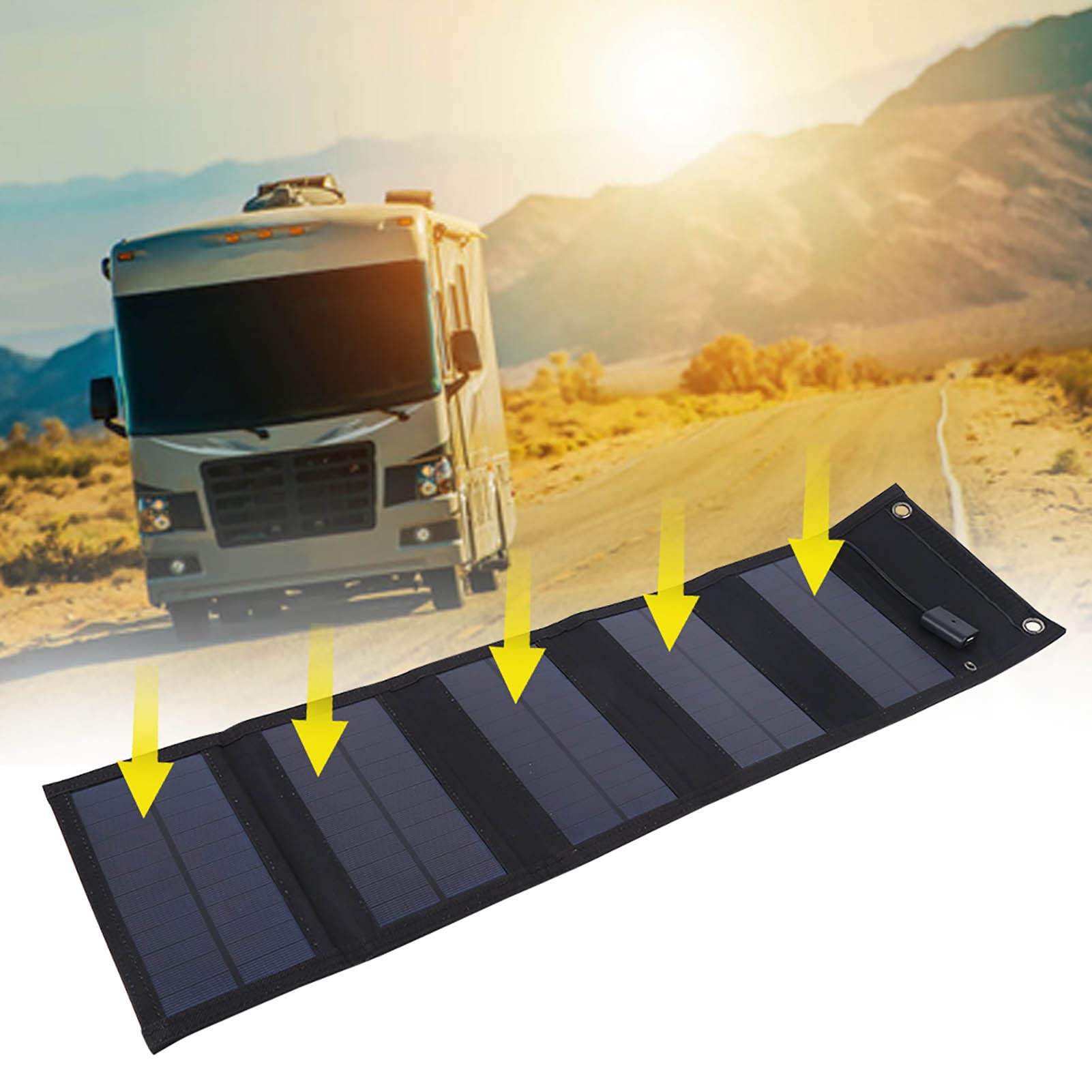 Foldable 20W Solar Panel Portable Charger - Waterproof Solar Charger for Camping, Hiking & Travel - Compatible with iPhone, iPad, Tablets & 5V Devices - Perfect for Outdoor Adventures & Emergency Power Backup