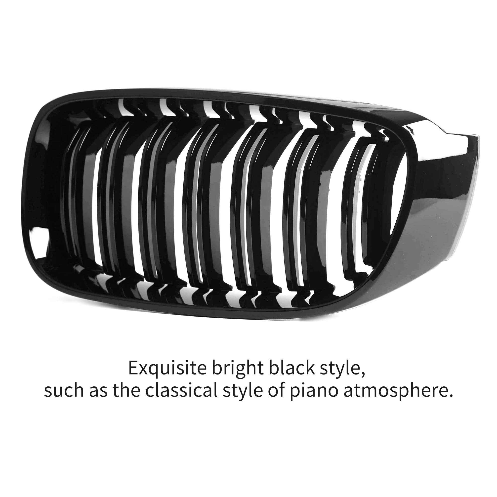 ABS Gloss Black Front Replacement Kidney Grille for BMW 3 Series GT F34 - Perfect Fit & Easy Installation for Enhanced Style & Protection