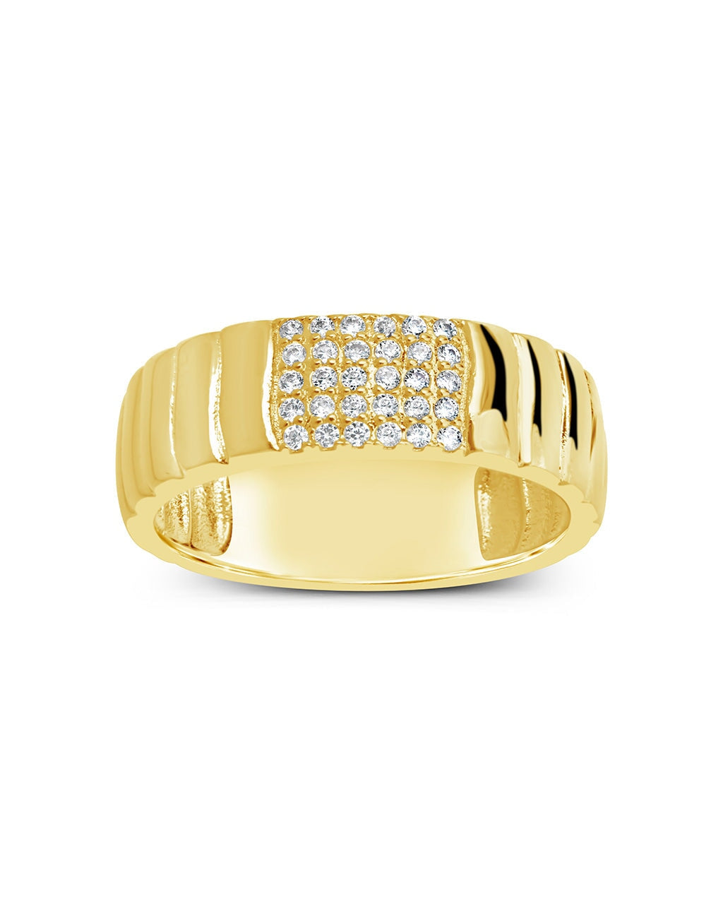 Riley CZ Textured Band Ring for Women - Elegant Cubic Zirconia Stackable Ring for Everyday Wear, Gift Giving & Special Occasions