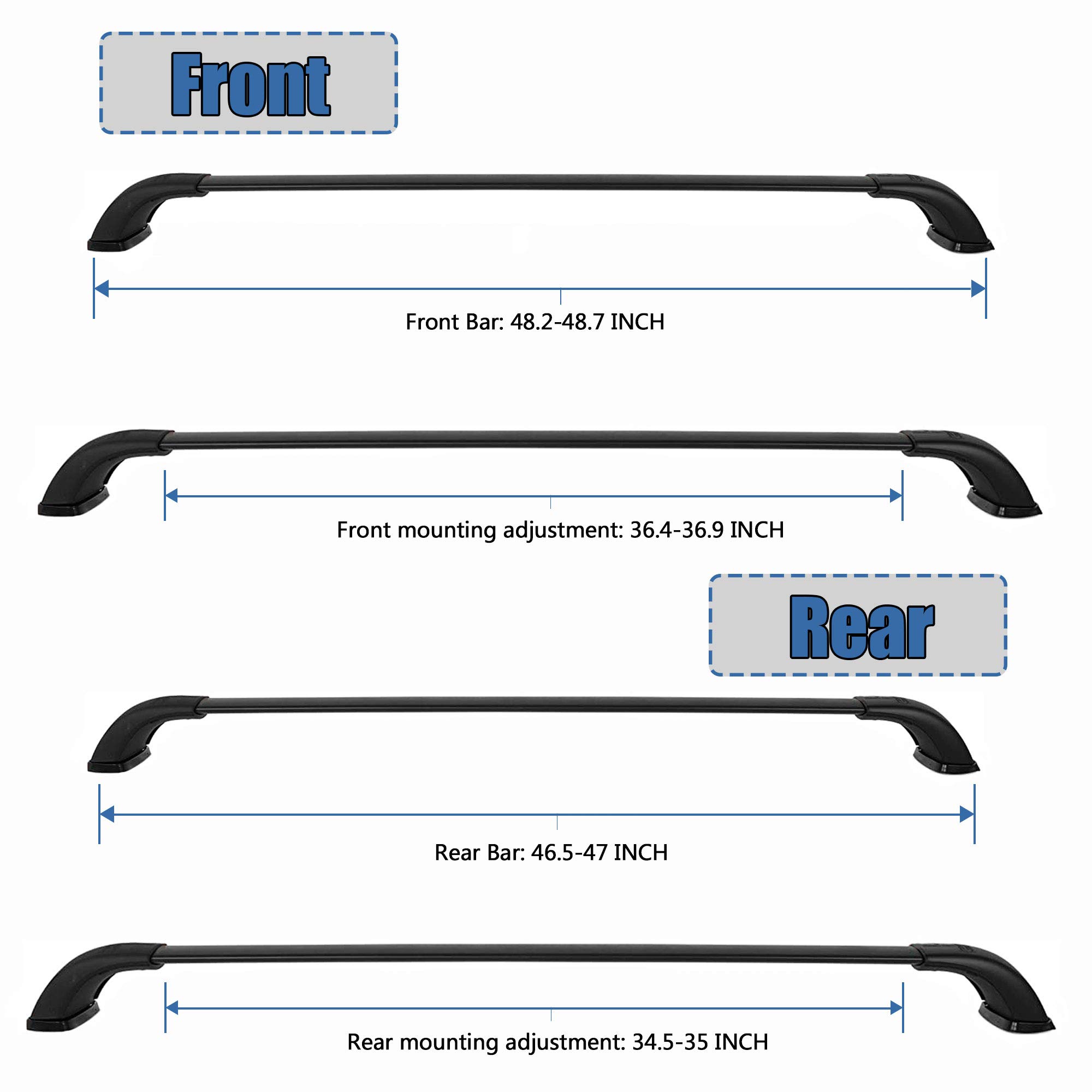 Heavy Duty Roof Rack Cross Bars for Toyota Highlander 2014-2019 | XLE/Limited/SE Models | Universal Cargo Carrier for Kayak, Bicycle, Snowboard & Canoe | Perfect for Road Trips & Outdoor Adventures