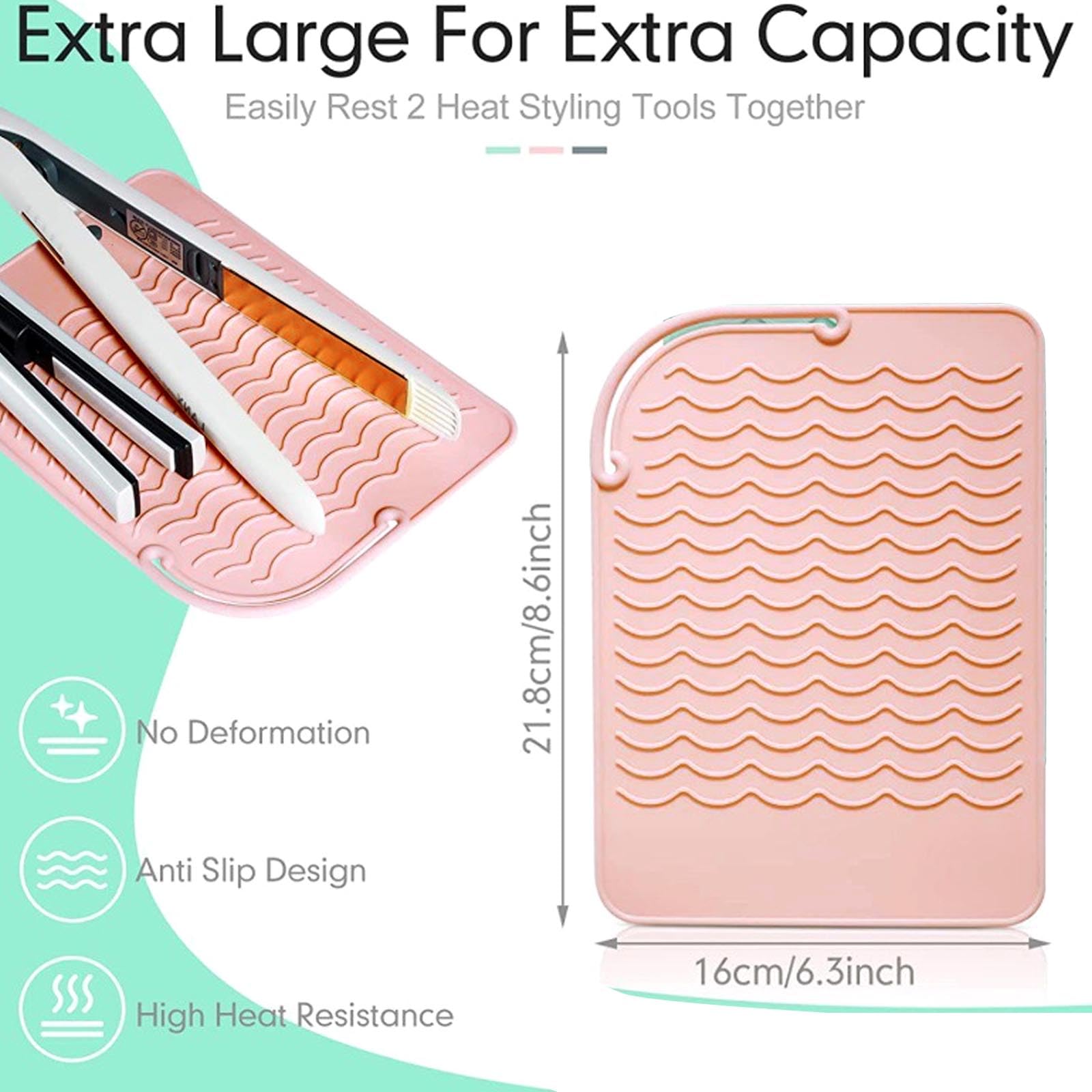 AYNKH Heat Resistant Gloves & Silicone Mat Set - 2 Pack Professional Hair Straightener Protection for Stylists & Home Use | Salon-Grade Thermal Safety Equipment for Flat Irons & Hair Tools