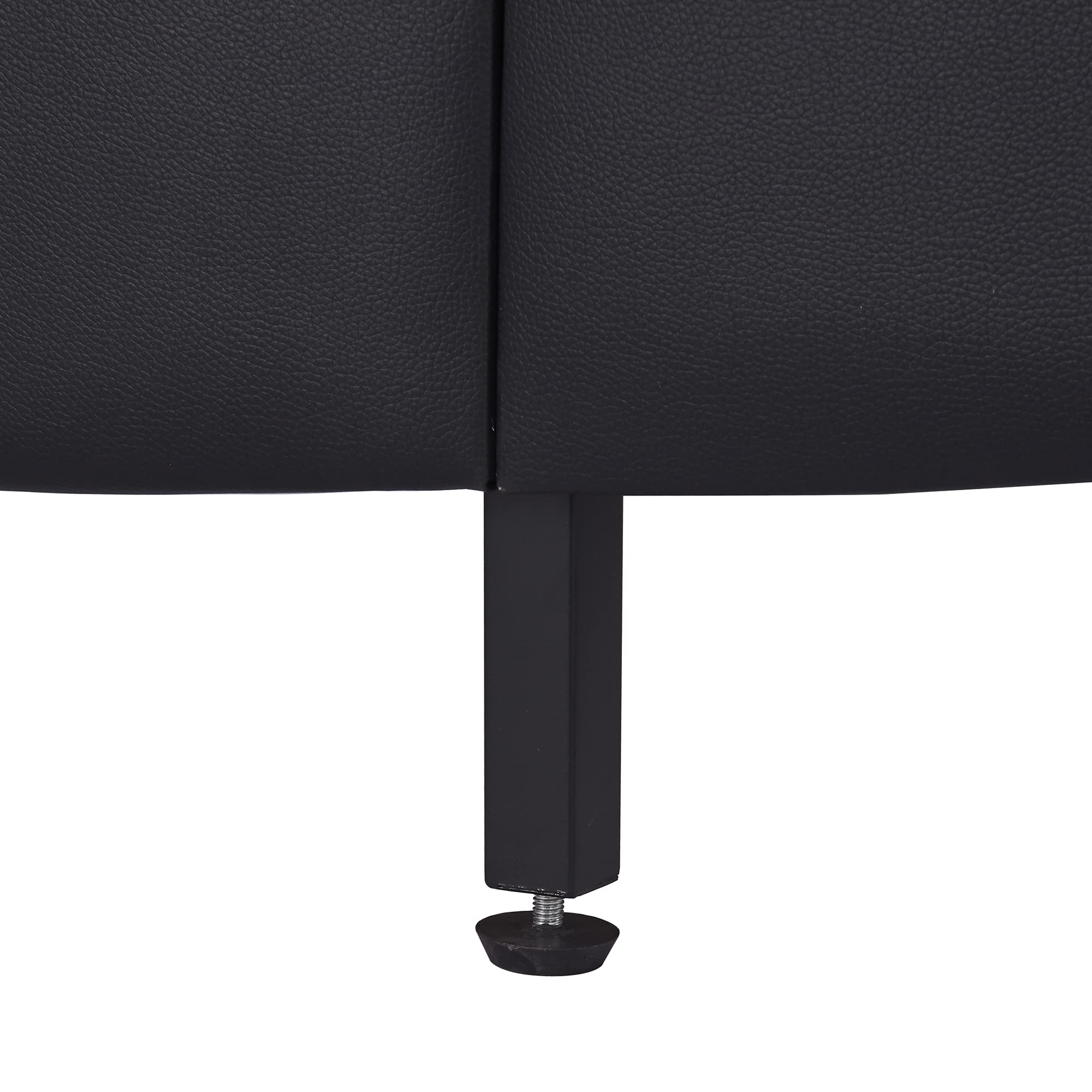 P PURLOVE Full Size Upholstered Faux Leather Platform Bed Frame with LED Lights & Slatted Support - No Box Spring Needed, Modern Bedroom Furniture for Small Spaces (Black) - Perfect for Contemporary Apartments, Dorm Rooms & Guest Bedrooms