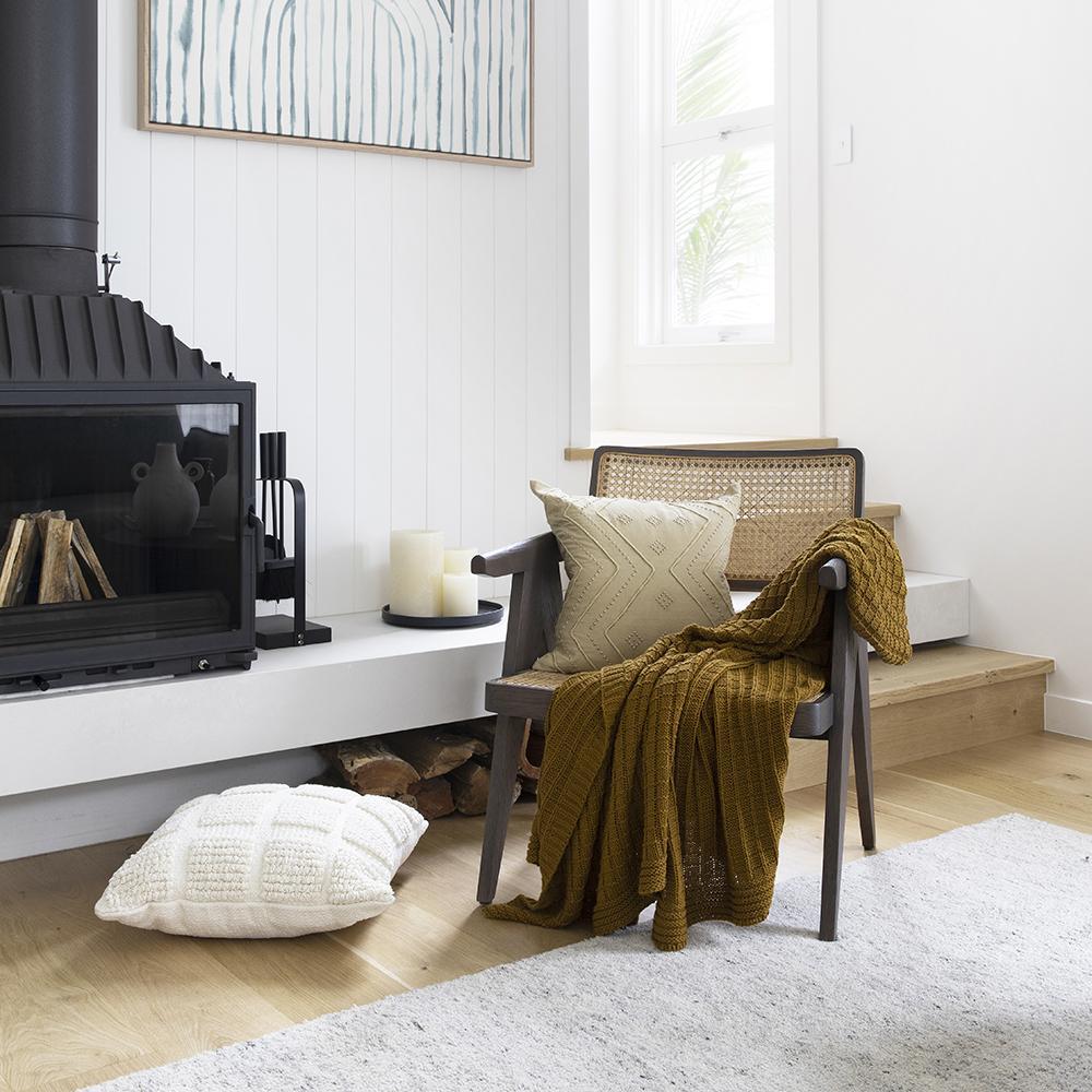 Premium Durack Cushion 45x45cm - Soft Flax Linen Cover by Bambury - Perfect for Sofa, Bed, Chair & Home Decor