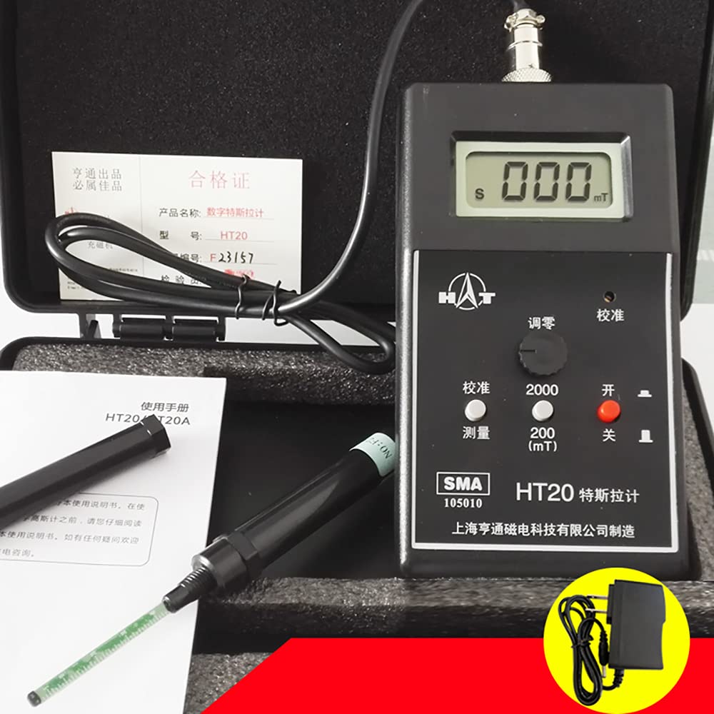 HT20 Gauss Meter - Handheld Digital Tesla Meter for Magnetic Field Testing | Measure Surface Flux & Magnetic Strength | Perfect for Labs, Industry & DIY Projects