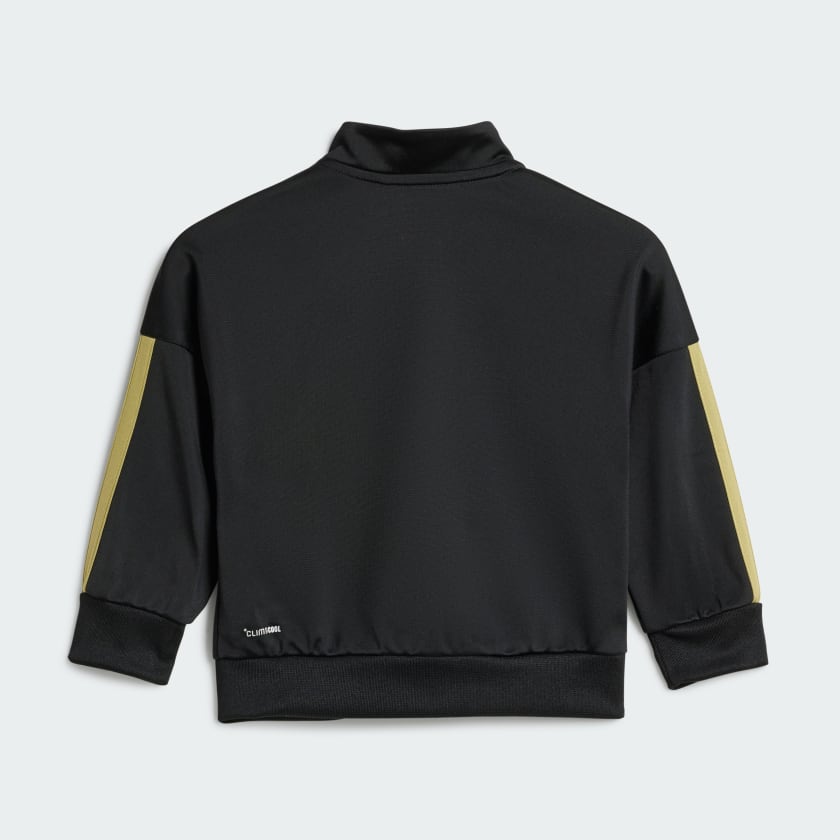 Adidas Kids 3-Stripes Climacool Black & Gold Tracksuit Set - Breathable Athletic Outfit for Running, Sports & Casual Wear