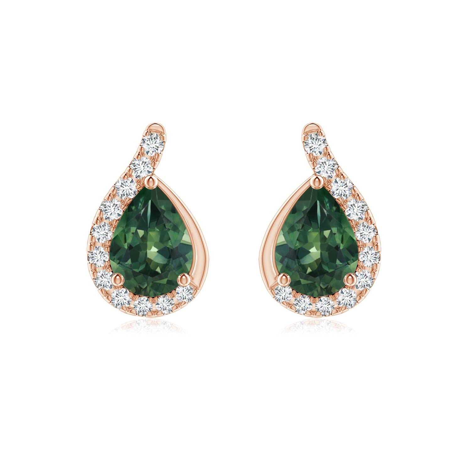 ANGARA Natural Teal Montana Sapphire Stud Earrings for Women & Girls in 14K Solid Gold/Platinum | September Birthstone Jewelry Gift | Birthday, Wedding, Anniversary Present | Perfect for Everyday Wear, Office & Special Occasions