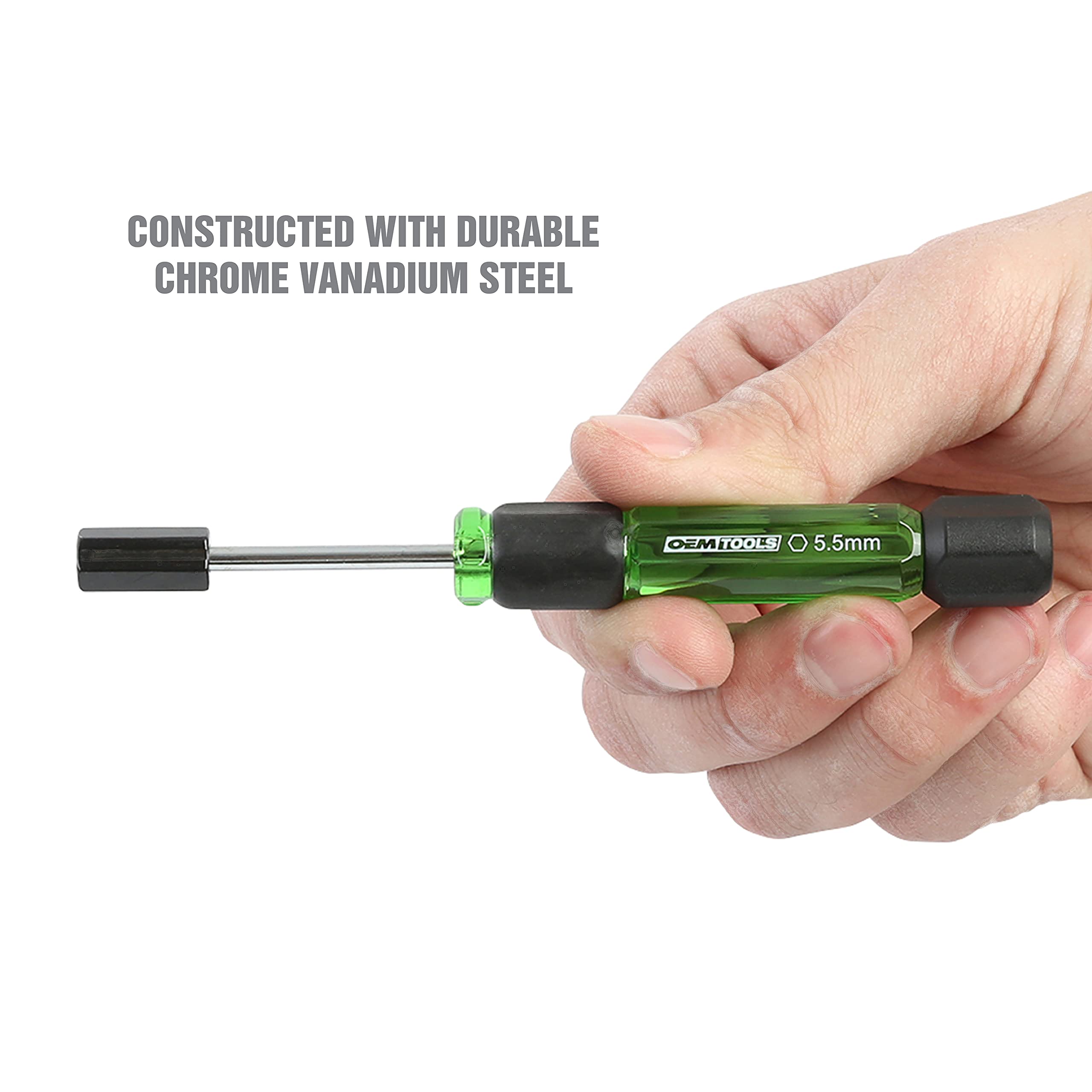 OEMTOOLS 22562 7-Piece Precision Nut Driver Set - Green & Black Metric Nut Drivers (3-6mm) for Jewelry, Electronics & Small Appliance Repair | Perfect for DIY Projects & Professional Technicians