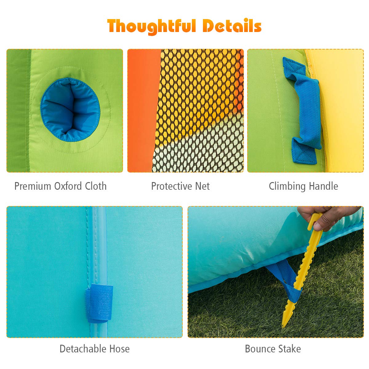 BOUNTECH Inflatable Water Slide for Kids & Adults - Giant Backyard Water Park with Splash Pool & 735W Blower - Outdoor Summer Party Fun for Birthdays, Family Gatherings & Backyard Activities