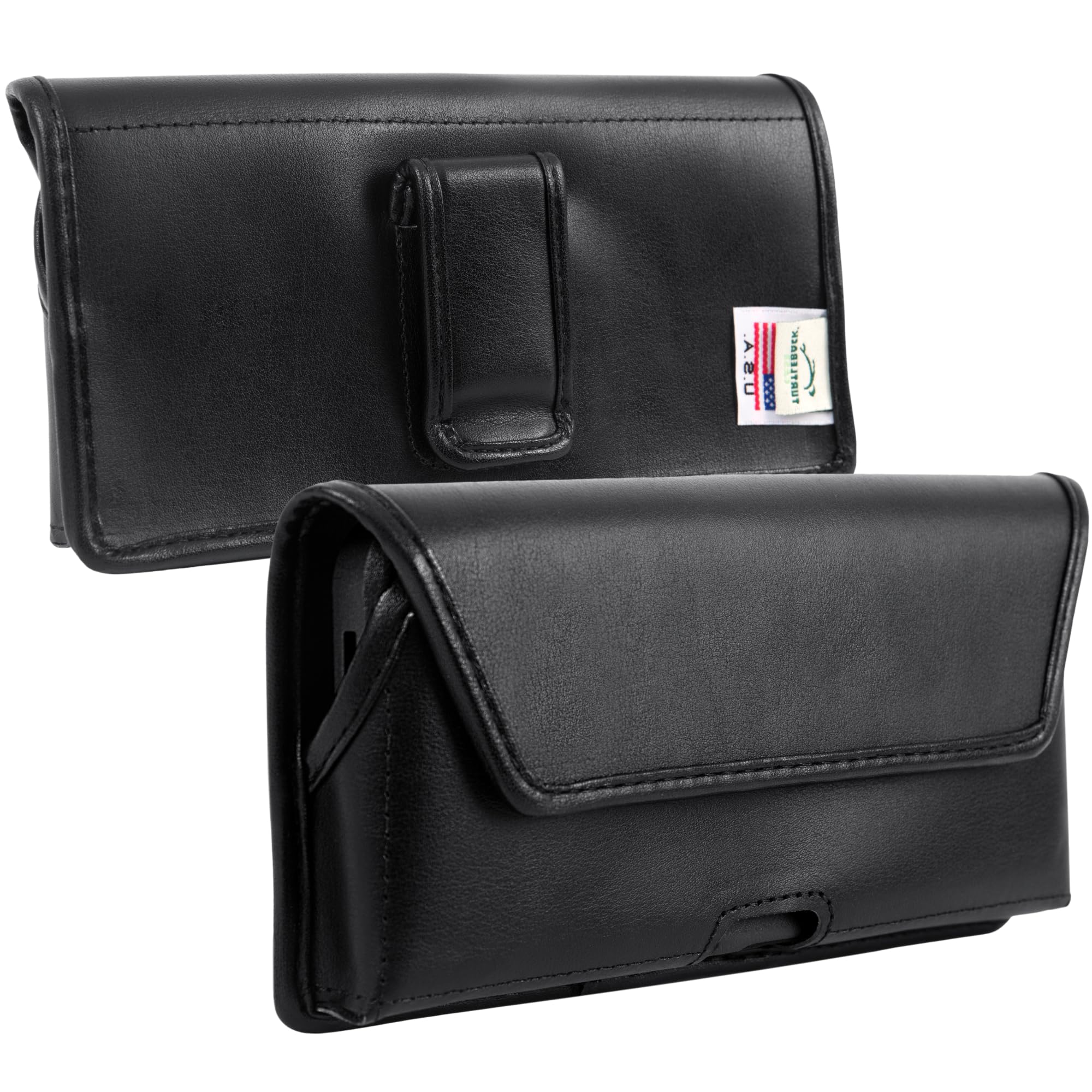 Premium Leather Phone Holster for Samsung Galaxy S25 Ultra/S24 Ultra/S23 Ultra/S22 Ultra/S21 Ultra/S20 Ultra - Magnetic Closure Belt Clip Pouch with Adjustable Strap - Perfect for Work, Hiking & Outdoor Activities