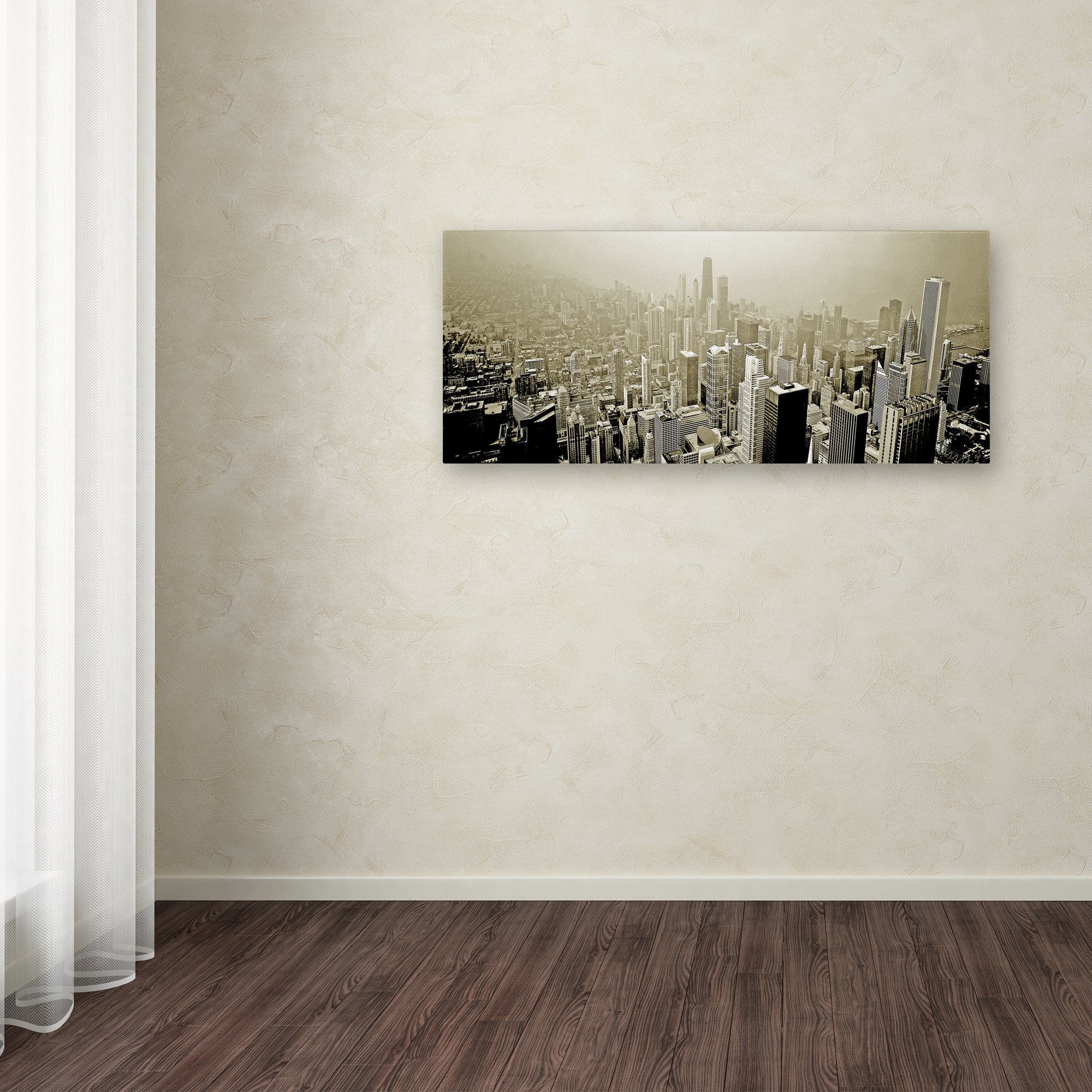 Preston Chicago Skyline Canvas Art Print - 8x24 Inch Modern Wall Decor for Living Room, Bedroom & Office | Trademark Art