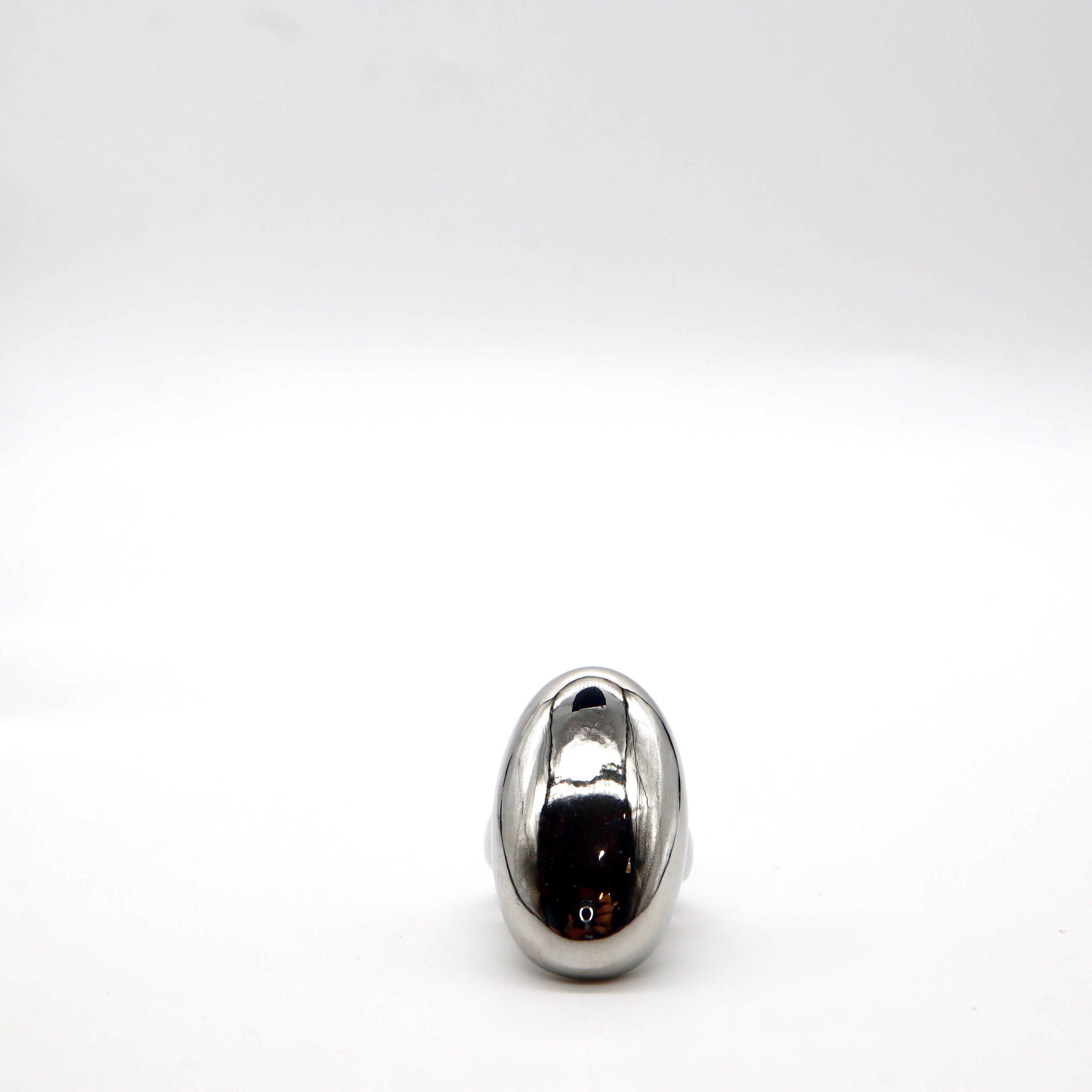 ROMALI Bold Dome Silver Ring – High Polish Stainless Steel Statement Ring for Women | Elegant Jewelry Gift for Birthday, Anniversary & Special Occasions