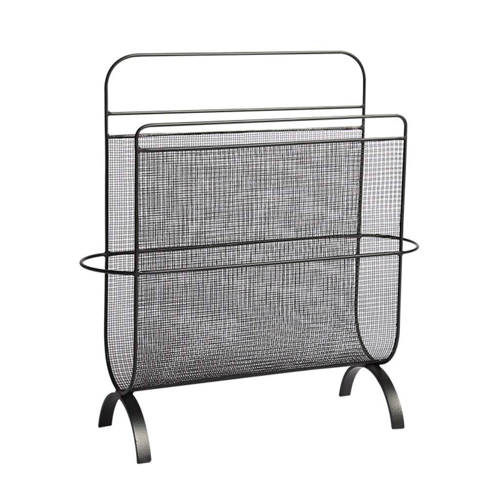 Vintage Magazine Rack & Book Storage Organizer - Black Retro Newspaper Basket for Living Room, Bedroom, Office - Compact Bookshelf (50x48.8cm) - Perfect for Home Decor, Reading Nook & Office Organization