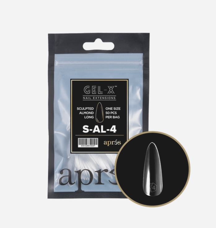 Apres Gel X Refill Tips 2.0 - 50pcs Long Almond Shaped Nail Tips for Professional Salon & DIY Manicure - Perfect for Gel Extensions & Nail Art