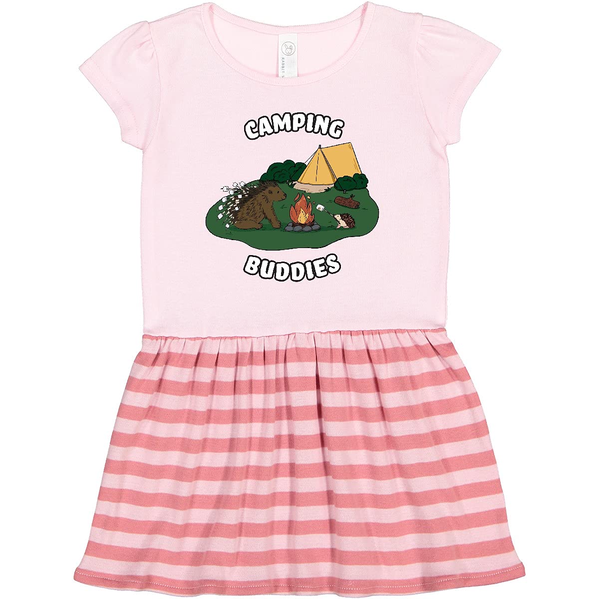 Inktastic Camping Buddies - Hedgehog and Porcupine Toddler Dress for Girls | Cute Animal Print Casual Outfit | Perfect for Outdoor Adventures, Playdates & Family Trips