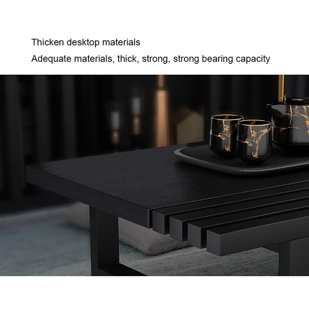 Japanese-Style Low Coffee Table - 100x50x30cm E1 Eco-Friendly MDF Top with Carbon Steel Frame - Modern Living Room, Zen Meditation & Small Space Furniture (Color B)