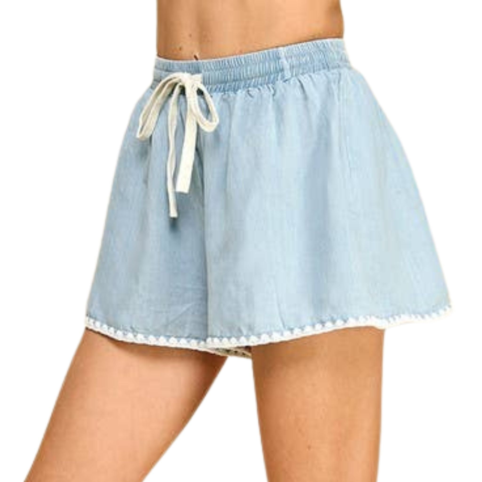 Stylish Casual Denim Drawstring Shorts for Men & Women | Comfortable Summer Shorts for Outdoor Activities, Travel & Beach