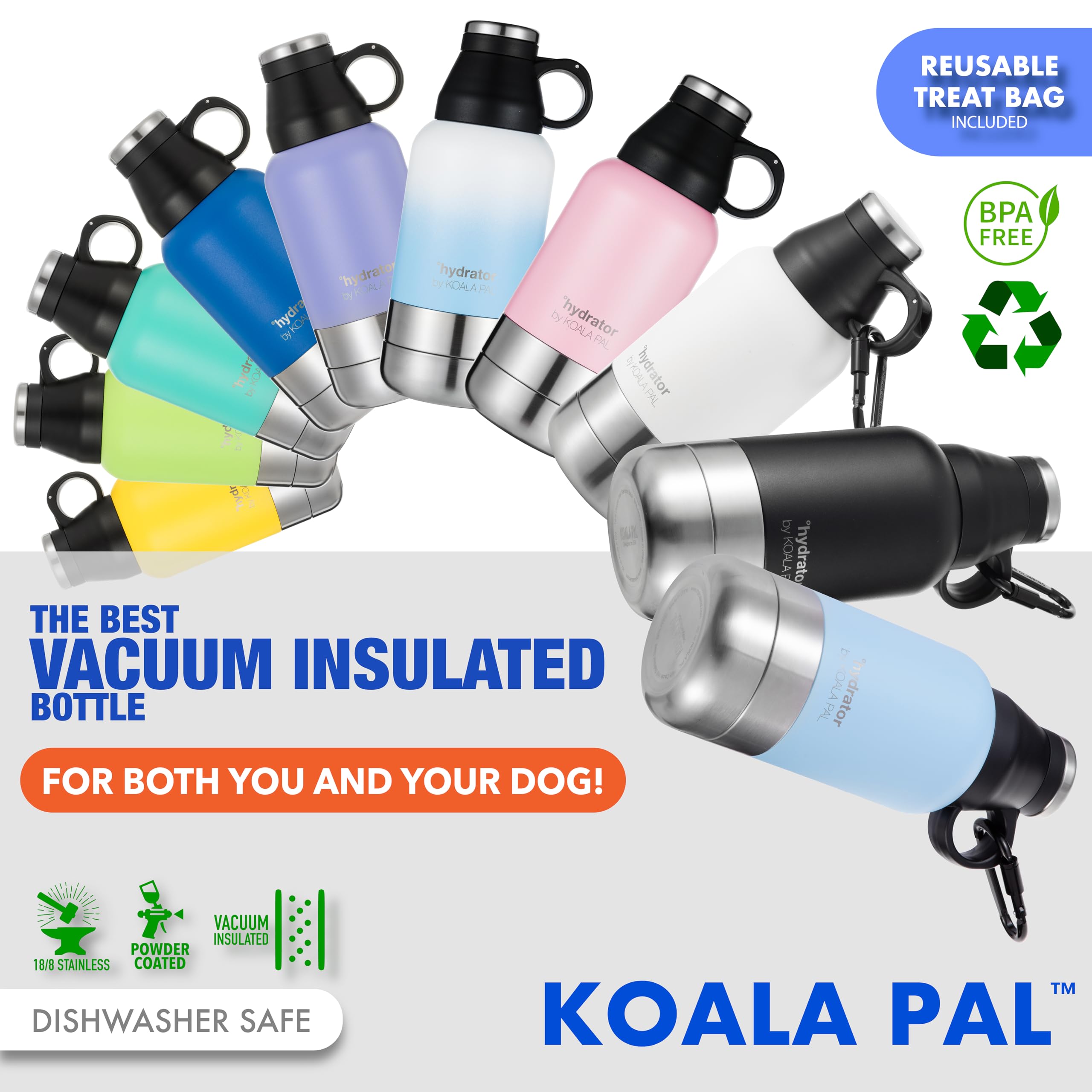 32oz Portable Dog Water Bottle with Detachable Bowl - Leakproof Travel Water Dispenser for Dogs, Perfect for Hiking, Walking & Outdoor Adventures (Midnight Black, 32oz) - Ideal for Camping, Park Visits & Daily Walks