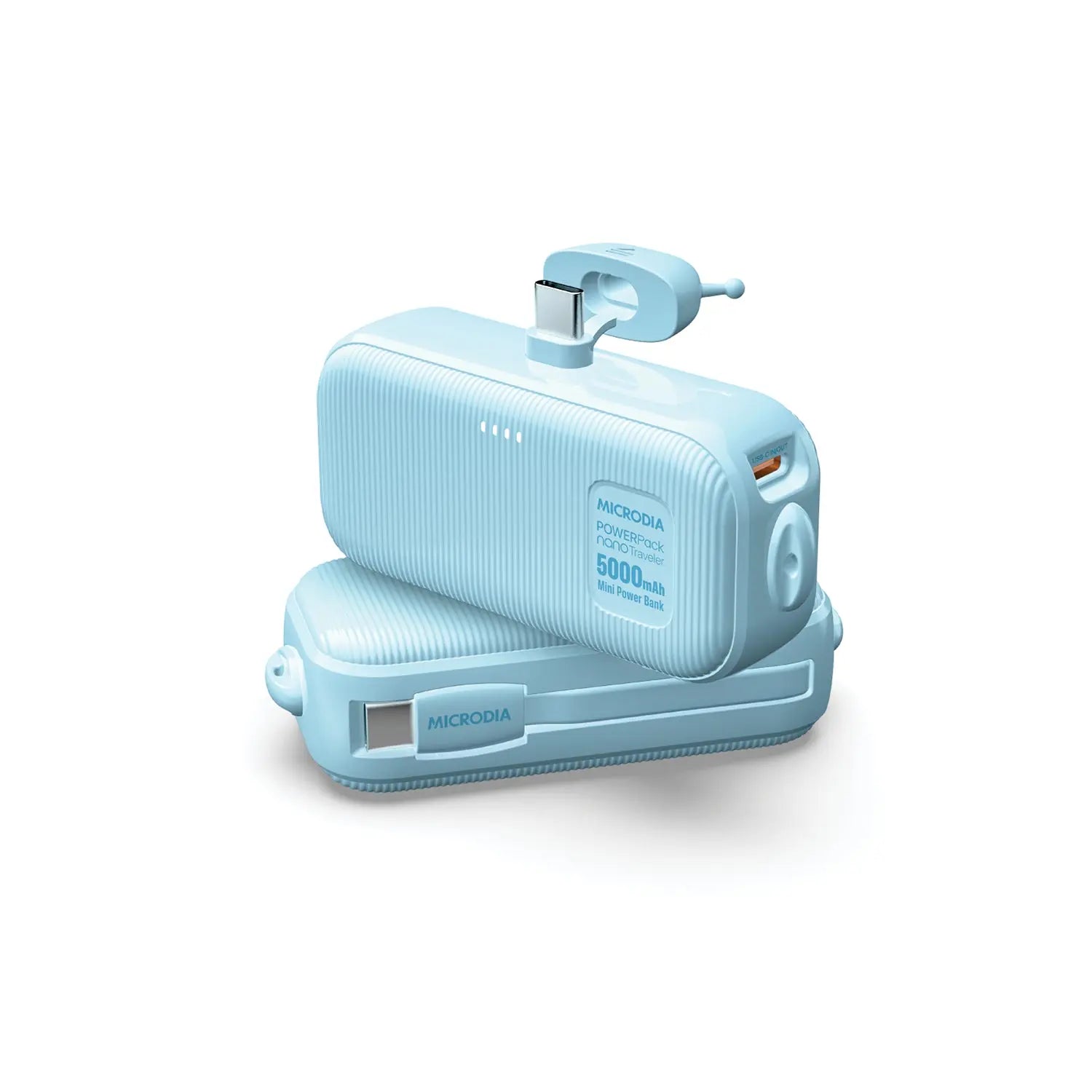 MICRODIA POWERPack™ Nano Traveler 10W Mini Portable Power Bank - 5000mAh Ultra-Compact Charger with Built-in USB-C Connector & Included USB-C Cable | Perfect for Travel, Camping, and On-the-Go Charging