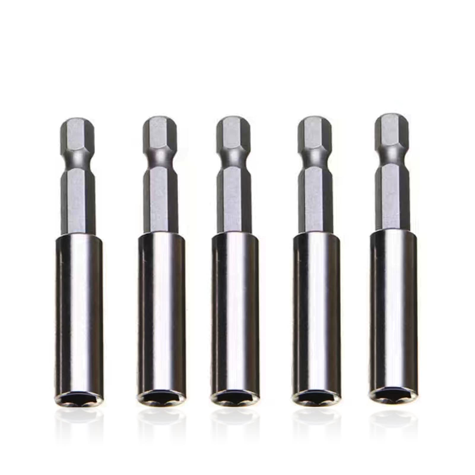 Tomato Palace 5-Piece 60MM Quick Release Magnetic Drill Bit Extension Set with 1/4-Inch Hex Shank - Perfect for Tight Spaces & Overhead Drilling