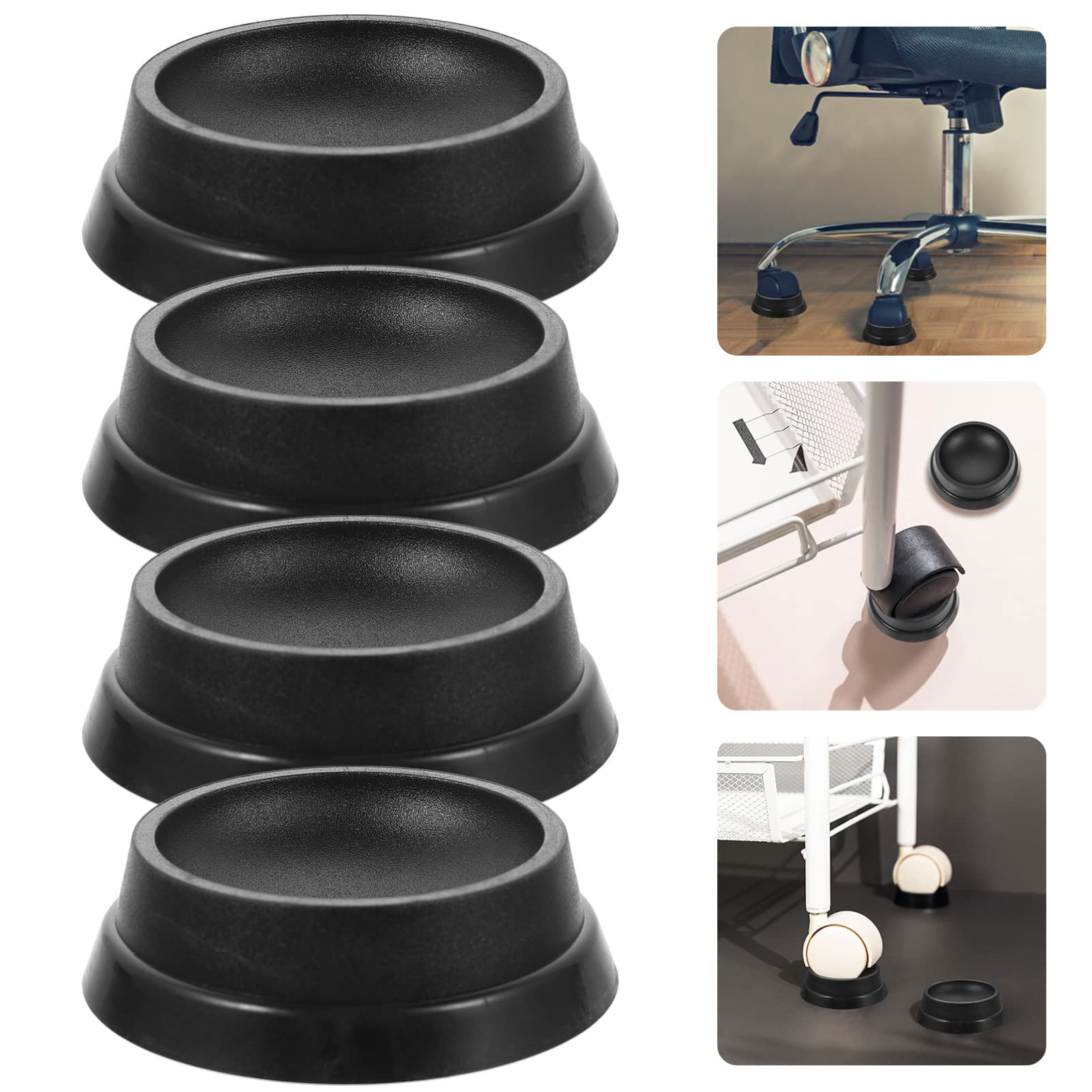 Non-Slip Rubber Furniture Pads - 4 Piece Round Cup Grippers for Chairs, Tables, Desks | Protects Floors & Reduces Noise | Perfect for Home, Office, Car Mats & Smooth Surfaces