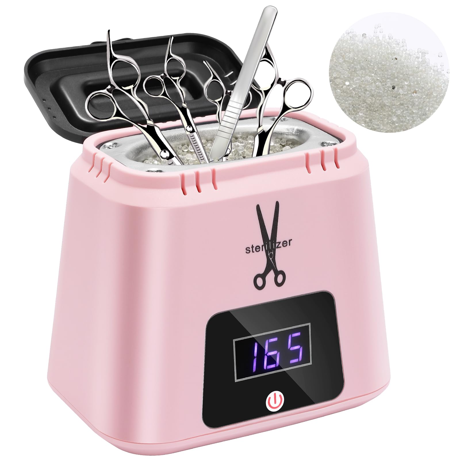 Portable Nail Tool Sterilizer with Glass Beads - High Temperature 329℉ for Metal Tools - Professional Salon & Esthetician Supplies - Perfect for Nail Salons, Home Manicures & Beauty Tool Sanitization