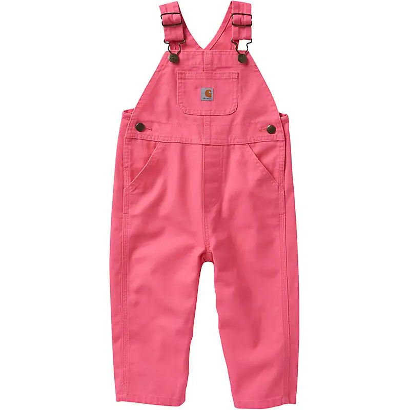 Carhartt Kids Canvas Bib Overalls for Boys & Girls - Durable Pink Workwear for Outdoor Play, Farm, and Gardening Activities