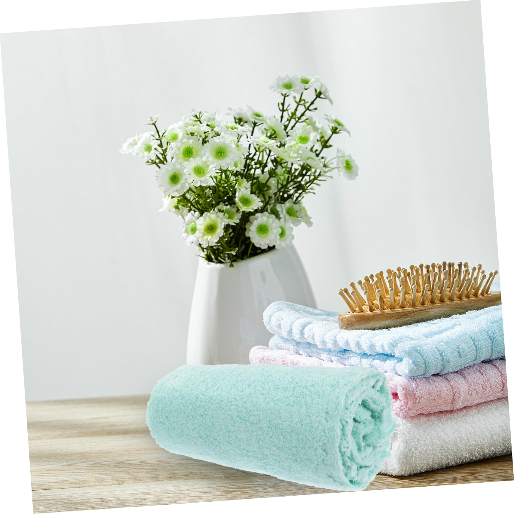 6 Pack Reusable Facial Towels - Soft & Gentle Makeup Remover Cloths for Sensitive Skin | Square Face Wipes for Daily Cleansing, Makeup Removal & Skincare Routine