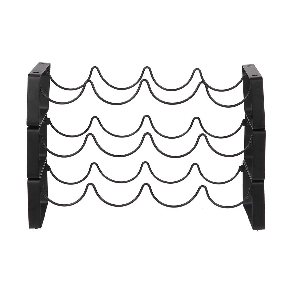 3 Tier Stackable Metal Wine Rack - Holds 12 Bottles for Kitchen, Bar & Dining Room Storage | Space-Saving Wine Organizer for Home & Office Use