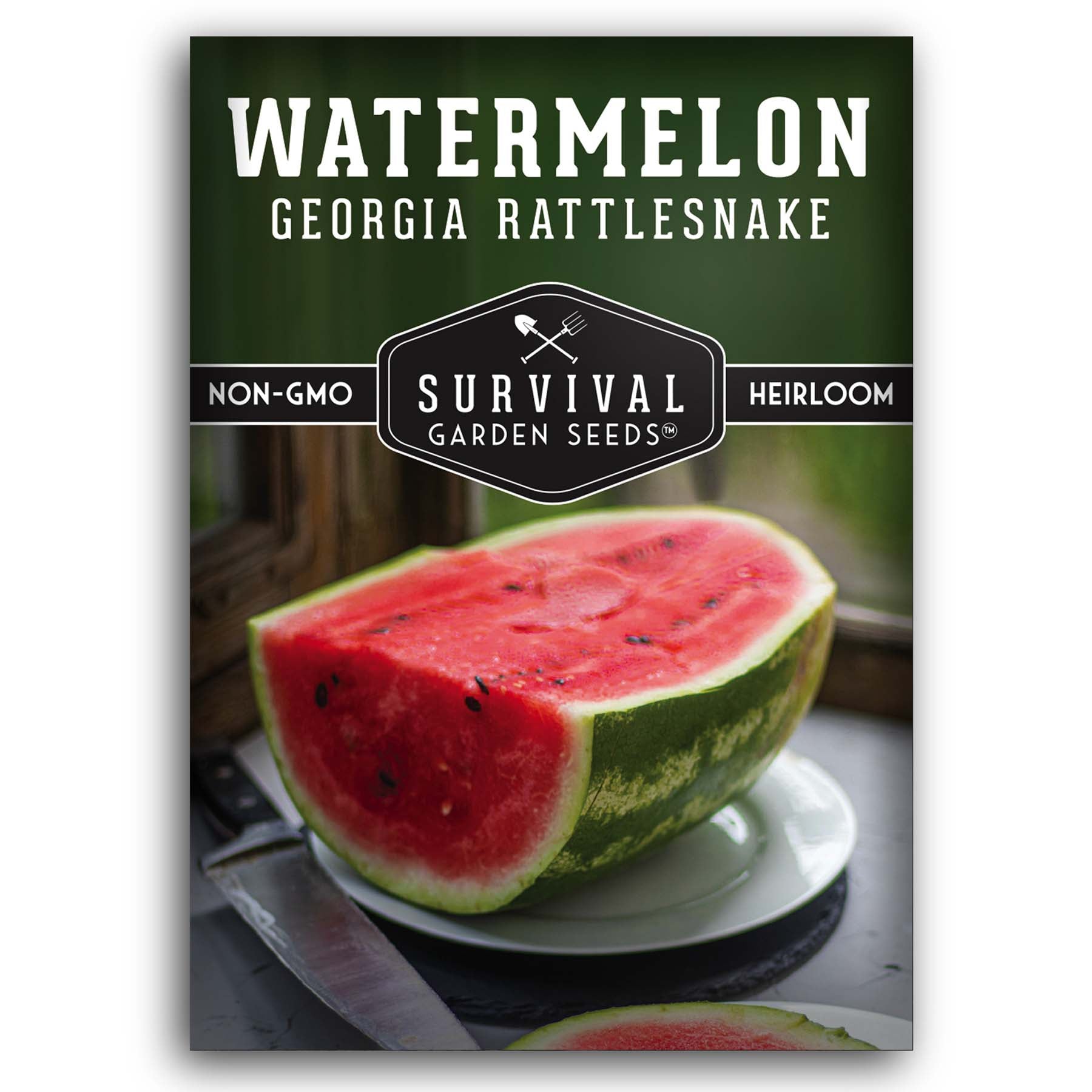 Georgia Rattlesnake Watermelon Seeds for Planting - Non-GMO Heirloom Variety - Sweet Juicy Melons for Home Garden, Farmers Market & Fresh Eating