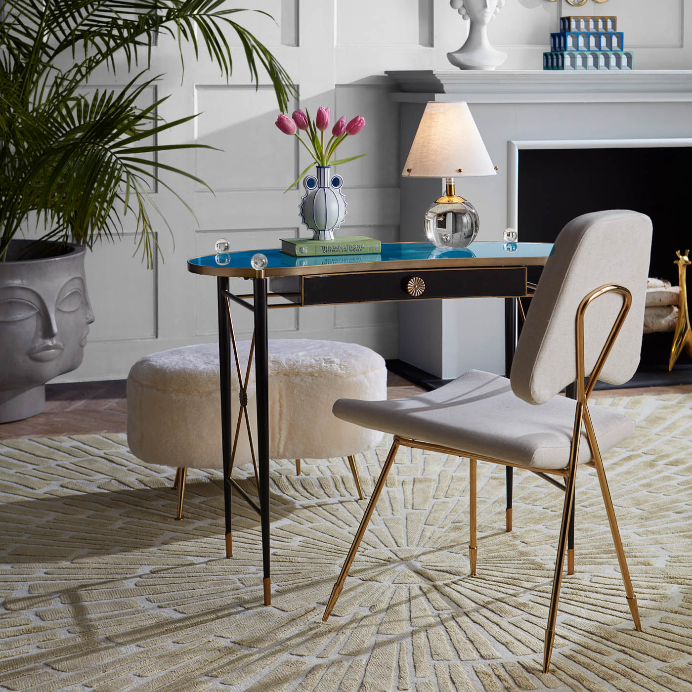 Modern Rider Writing Desk - Home Office Study Desk with Drawers, Compact & Stylish for Small Spaces - Perfect for Remote Work, Online Classes & Crafting
