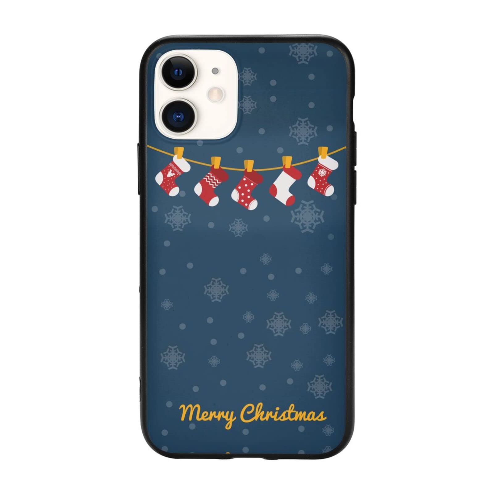Christmas Santa Snowflakes Design iPhone 11 Pro Max Case - Soft TPU Silicone Protective Cover for Women, Men, Girls & Boys - Perfect Holiday Gift for Christmas Parties & Winter Celebrations