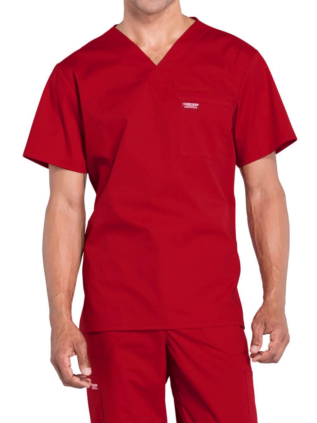 Cherokee Men's Scrubs Top - Professional Workwear with Tuckable V-Neck Design WW675 - Perfect for Nurses, Doctors & Healthcare Professionals