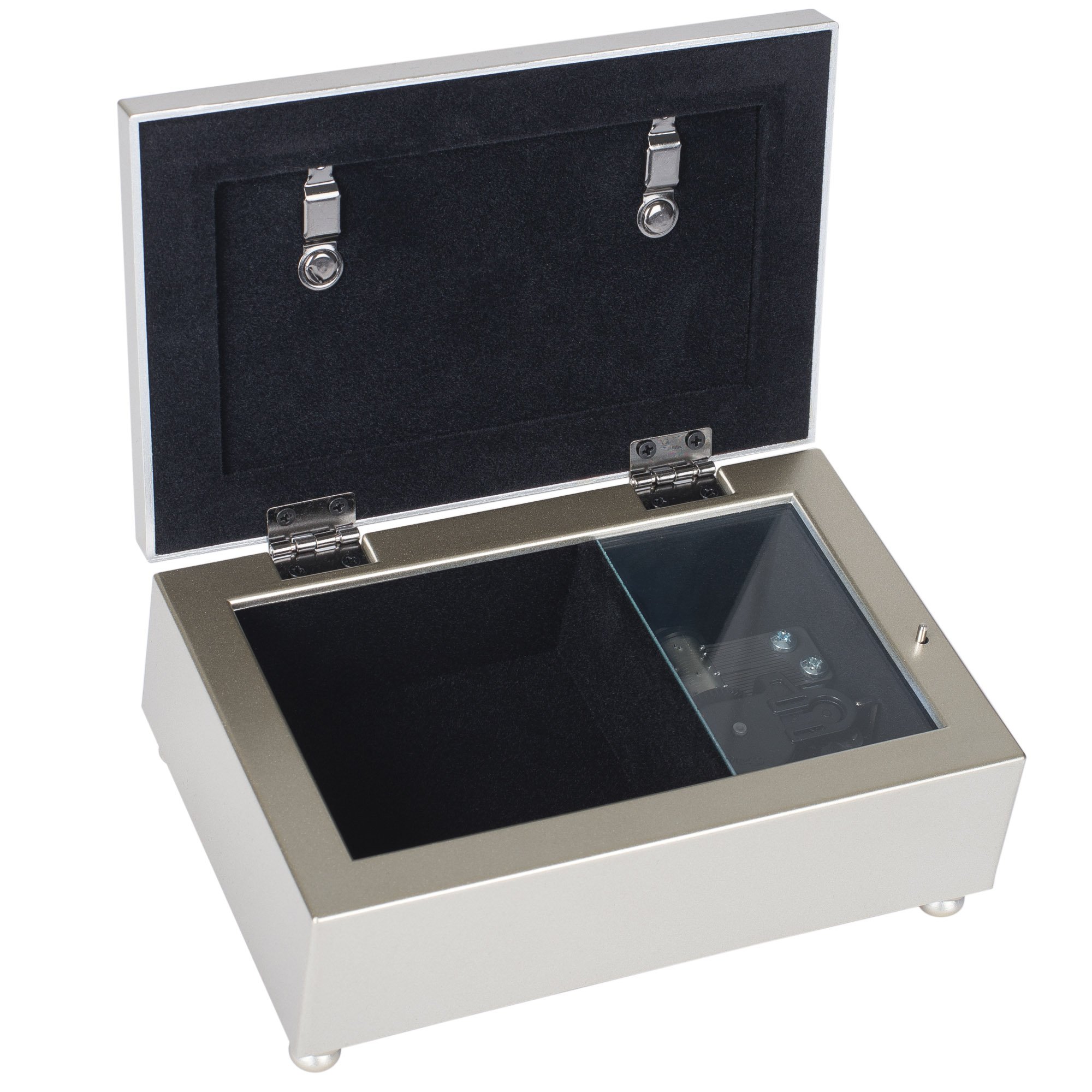 Elegant Mom Champagne Silver Petite Music Jewelry Box - Plays 'Wind Beneath My Wings' Song - Perfect for Gift Giving, Keepsake Storage & Home Decor