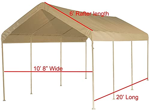 12' x 20' Replacement Canopy Cover for 10' x 20' Frame - Heavy Duty Waterproof Beige Outdoor Canopy Top - Perfect for Camping, Picnics, Backyard Parties and Outdoor Events