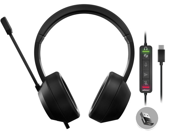 Adesso Xtream P7 Wired Stereo Gaming Headset with CoPilot AI Controls, Noise Cancelling Mic & Voice Dictation - Perfect for PC Gaming, Online Meetings & Remote Work