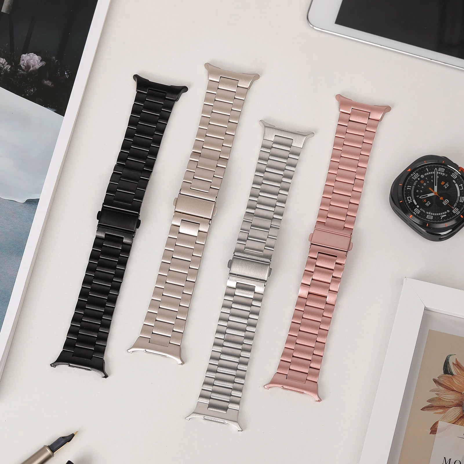 Premium Stainless Steel Bracelet for Samsung Galaxy Watch Ultra - Durable & Stylish Smartwatch Band for Men & Women - Perfect for Workouts, Office & Everyday Wear