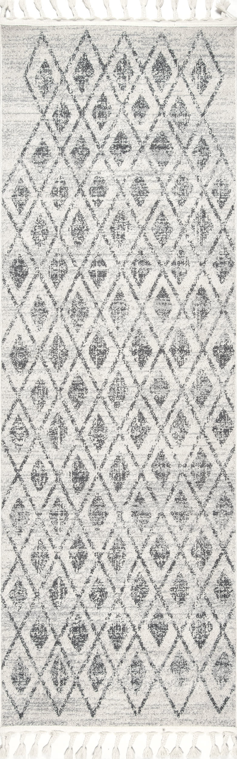 Diamond Trellis Tassel Rug - Soft Beige Bohemian Area Rug for Living Room, Bedroom & Nursery | Home Decor & Floor Covering