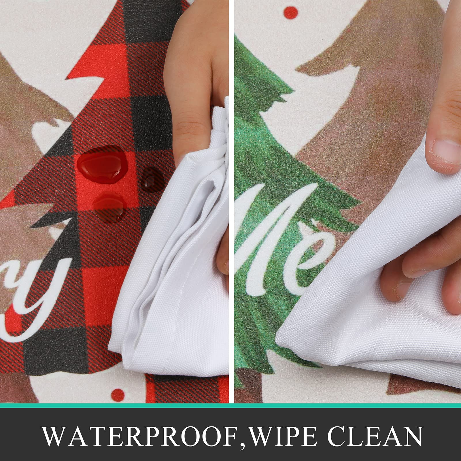 Pauwer Anti-Fatigue Kitchen Rugs Set of 2 - Non-Slip Cushioned Floor Mats for Standing Comfort, Waterproof Christmas Decor - Perfect for Kitchen Sink Area, Standing Desk & Holiday Home Decor