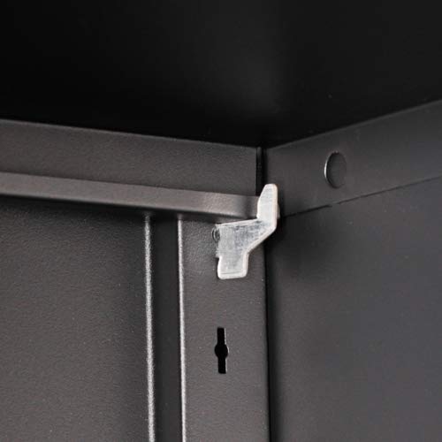 UINSOO 2-Door Black Metal File Cabinet with Adjustable Shelves & Lock - Office Storage Cabinet for Documents, Supplies & Organizing Files | Perfect for Home Office, Classroom & Business Use